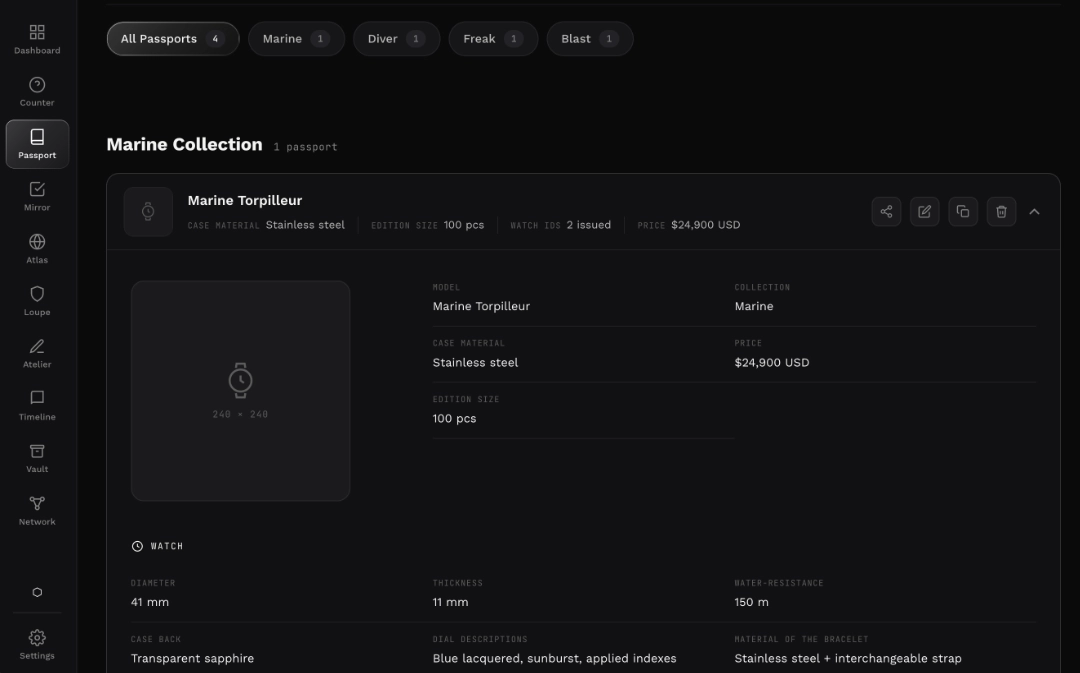Platine — Passport, in action
